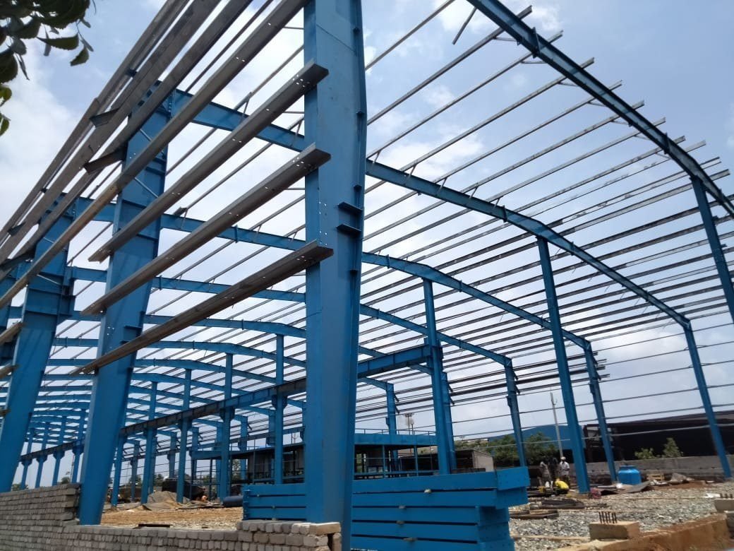 Pre-engineered steel structure fabricated by Aadyaan Infrastructure