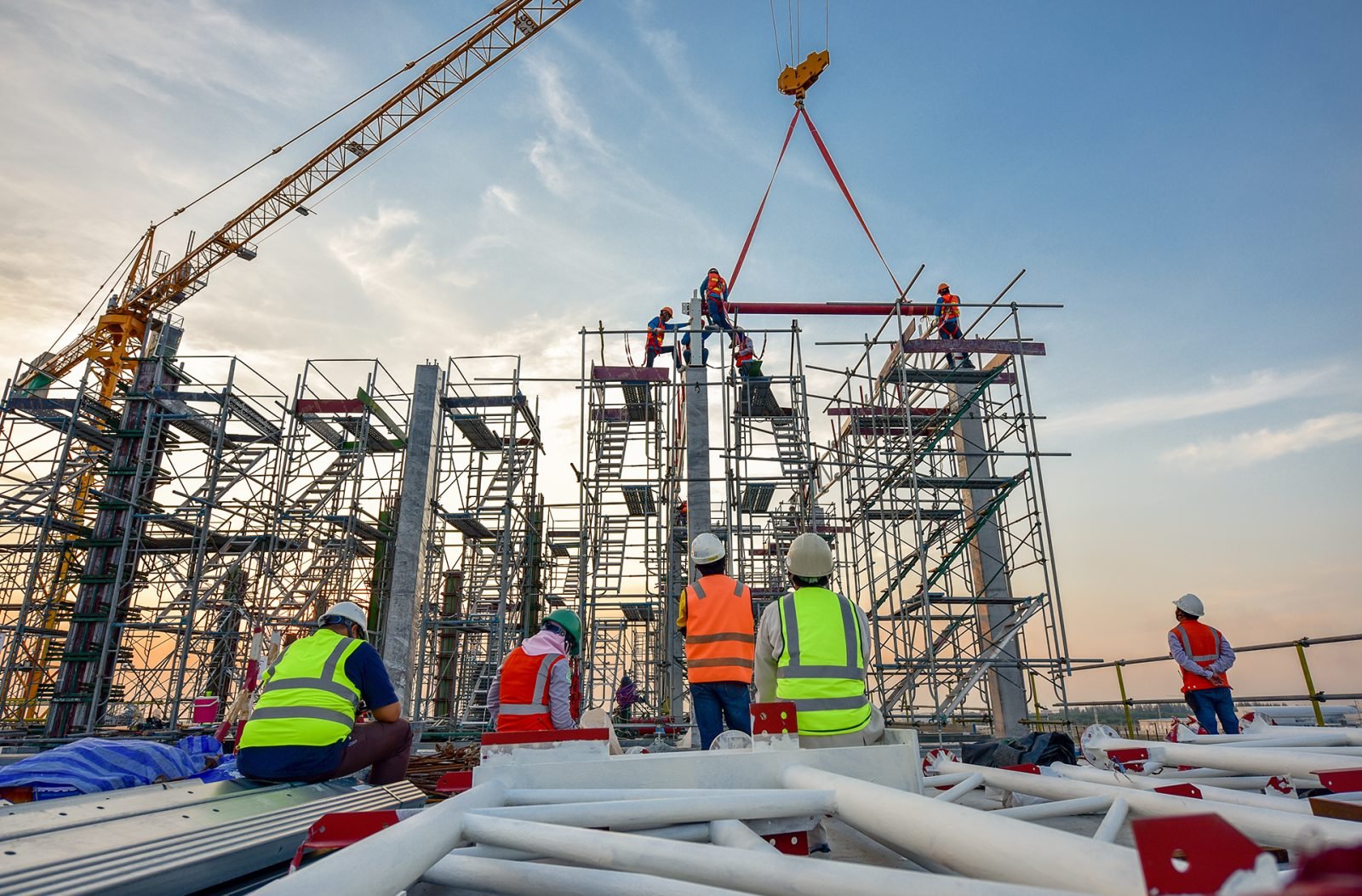 Aadyaan Infrastructure structural erection in progress